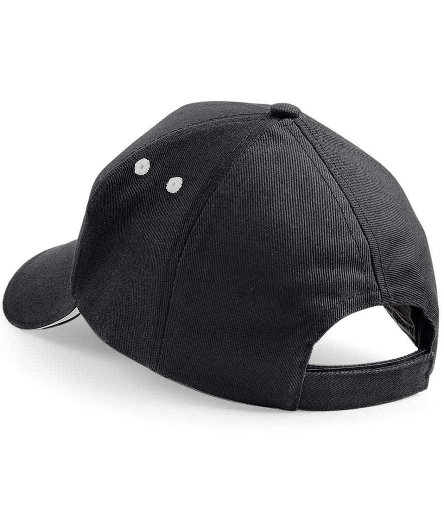 Black baseball cap with "University of Essex" logo on the front, rear-view