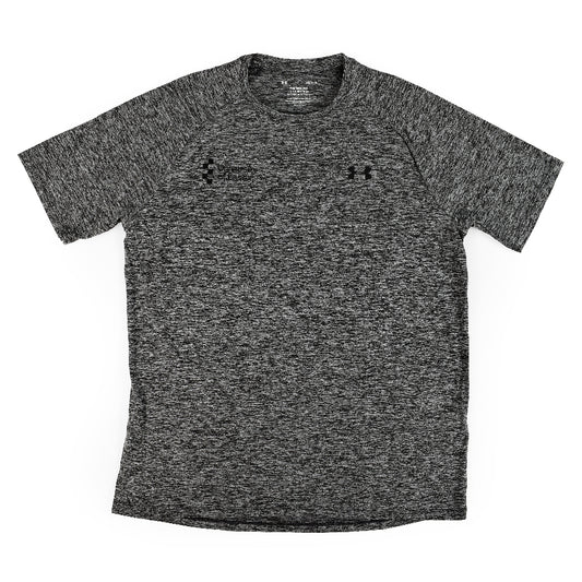 Dark Grey Under Armour T-shirt with their logo and "University of Essex" logo printed on the chest