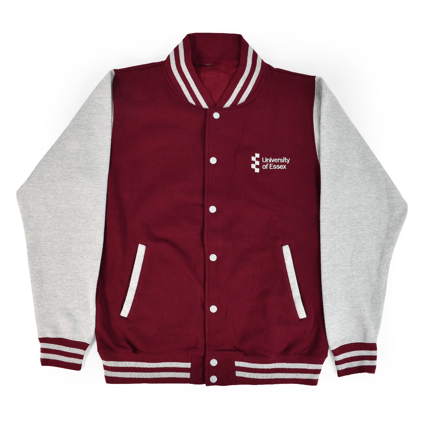 Varsity Jacket - Burgundy/ Heather Grey Sleeves